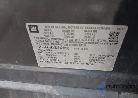 2018 Chevrolet Equinox Ls из США, поврежденный, VIN 2GNAXHEV2J6127268